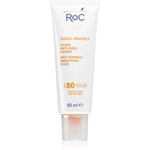 RoC RoC Soleil Protect Anti Wrinkle Smoothing Fluid lahki zaščitni fluid proti staranju kože SPF 50 50 ml