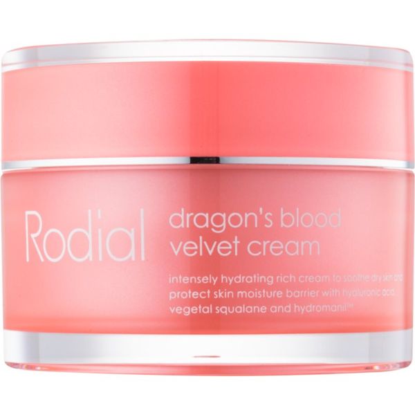 Rodial Rodial Dragon's Blood Velvet Cream krema za obraz s hialuronsko kislino za suho kožo 50 ml