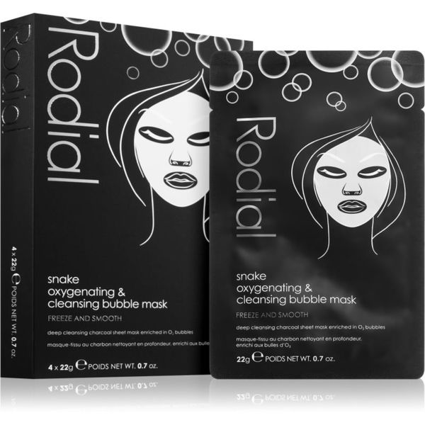 Rodial Rodial Snake Oxygenating & Cleansing Bubble Sheet Masks antioksidacijska maska iz platna 4 kos