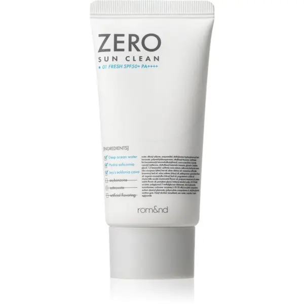 rom&nd rom&nd Zero Sun Clean mineralni zaščitni fluid za obraz SPF 50+ odtenek 01 Fresh 50 ml