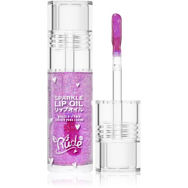 Rude Cosmetics Rude Cosmetics Manga Collection Sparkle Lip Oil tonirno olje za ustnice z vlažilnim učinkom odtenek Grape 4 g