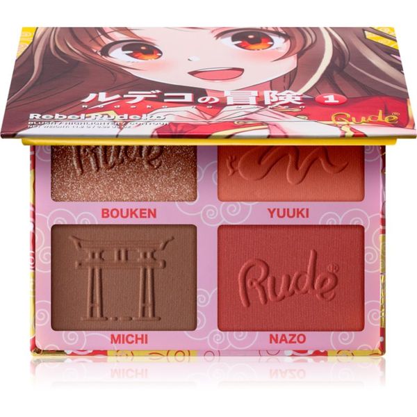 Rude Cosmetics Rude Cosmetics Manga Face Palette večnamenska paleta za obraz odtenek Rebel Rudeko 11.2 g