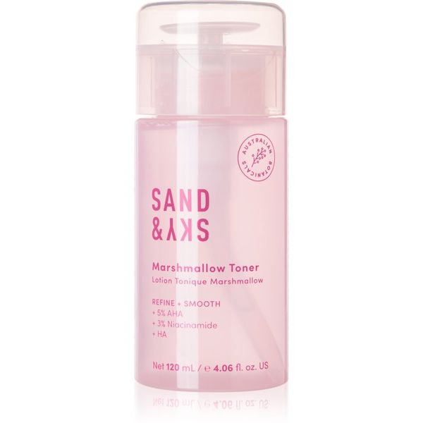 Sand & Sky Sand & Sky The Essentials Marshmallow Toner nežni eksfoliacijski tonik za obnovo površine kože 120 ml
