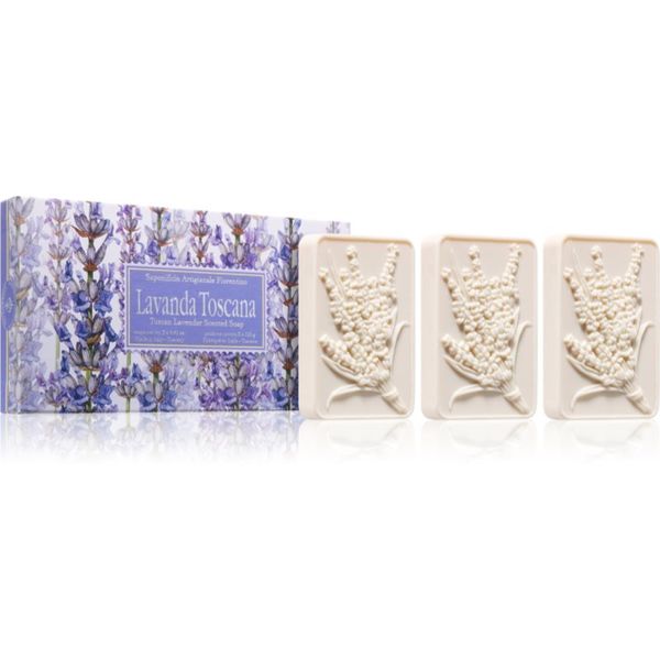 Saponificio Artigianale Fiorentino Saponificio Artigianale Fiorentino Tuscan Lavender Set set trdih mil z vonjem sivke 3x125 g