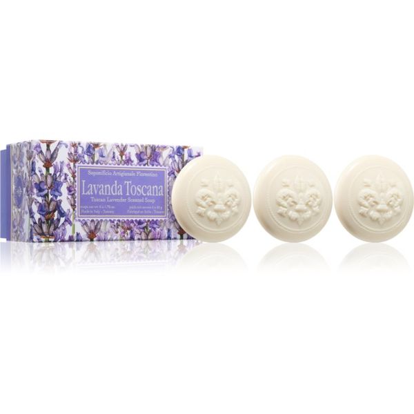 Saponificio Artigianale Fiorentino Saponificio Artigianale Fiorentino Tuscan Lavender Set set trdih mil z vonjem sivke 6x50 g