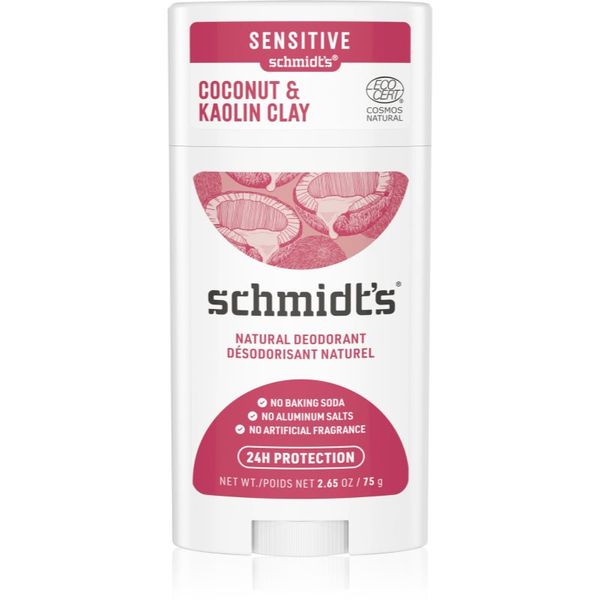 Schmidt's Schmidt's Coconut & Kaolin Clay trdi dezodorant 24 ur 75 g