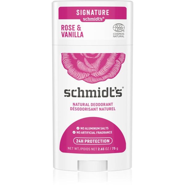 Schmidt's Schmidt's Rose + Vanilla trdi dezodorant brez aluminijevih soli 75 g