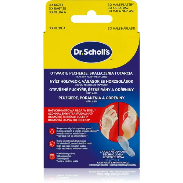 Scholl Scholl Dr. Scholl's Open Blisters, Cuts and Abrasions hidroaktivni obliž za oskrbo drobnih površinskih ran na koži 2x3 kos