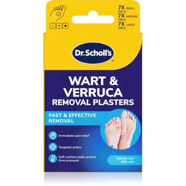 Scholl Scholl Dr. Scholl's Wart & Verruca Plaster komplet obližev za lajšanje pritiska na bradavice in mozolje 3x7 kos