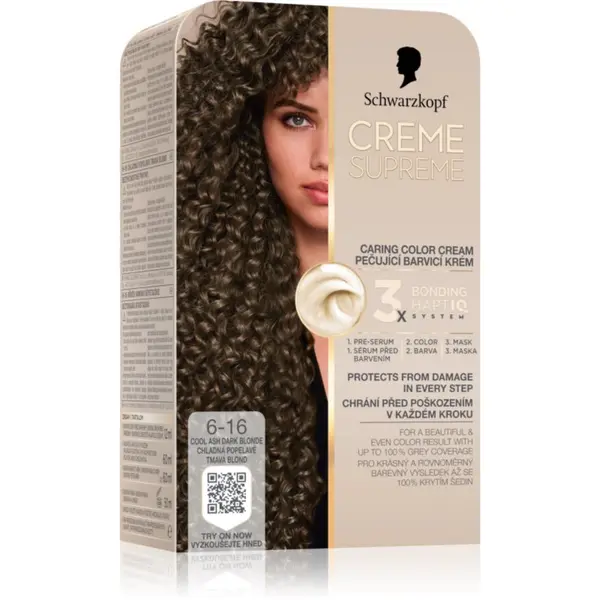 Schwarzkopf Schwarzkopf Creme Supreme permanentna barva za lase odtenek 6-16 Cool Ash Dark Blonde 60 ml
