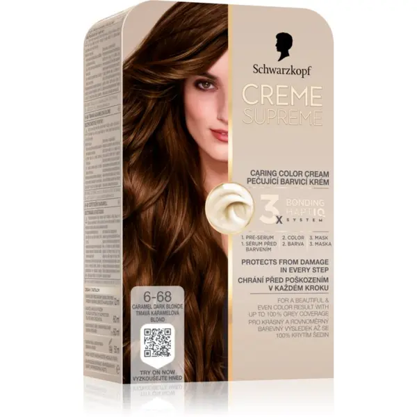 Schwarzkopf Schwarzkopf Creme Supreme permanentna barva za lase odtenek 6-68 Caramel Dark Blonde 60 ml