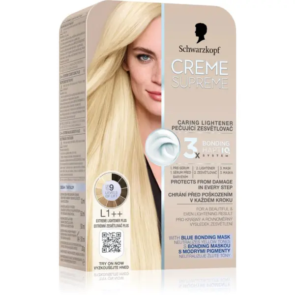 Schwarzkopf Schwarzkopf Creme Supreme permanentna barva za lase za posvetlitev las odtenek L1++ Extreme Lightener Plus 60 ml