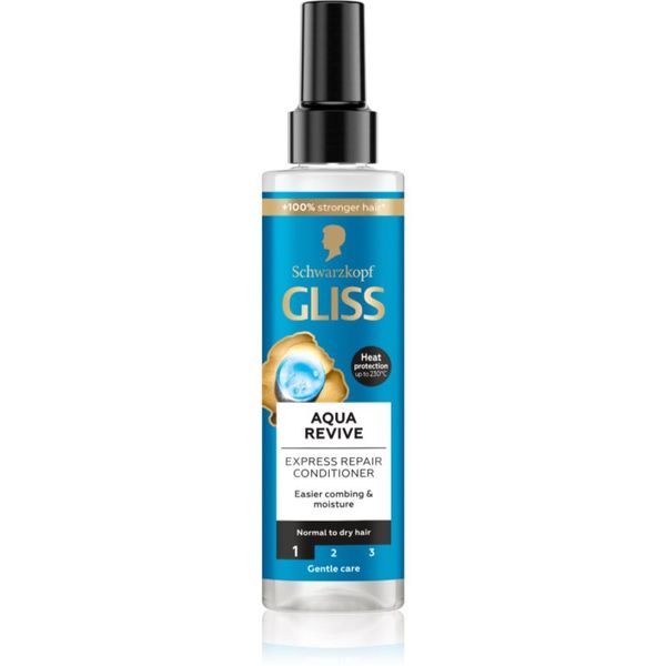 Schwarzkopf Schwarzkopf Gliss Aqua Revive balzam brez spiranja v pršilu za normalne do suhe lase 200 ml