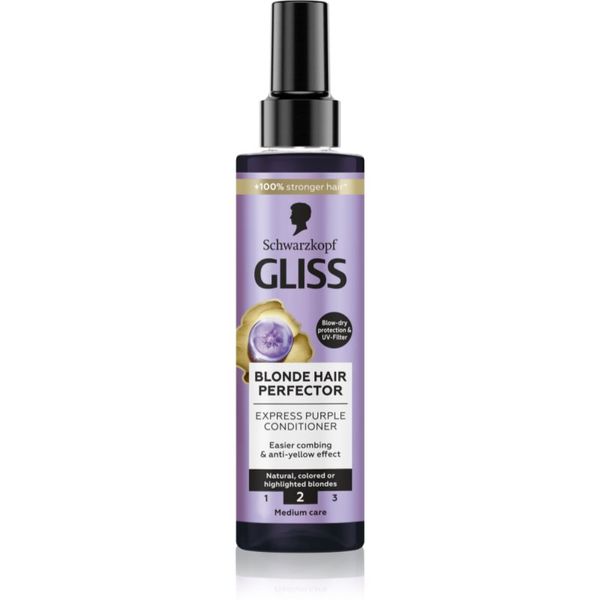 Schwarzkopf Schwarzkopf Gliss Blonde Hair Perfector balzam brez spiranja za nevtralizacijo rumenih odtenkov 200 ml