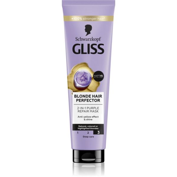 Schwarzkopf Schwarzkopf Gliss Blonde Hair Perfector regeneracijska maska za lase za posvetljene lase ali lase s prameni 150 ml