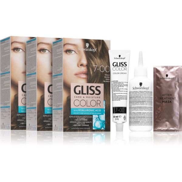 Schwarzkopf Schwarzkopf Gliss Color permanentna barva za lase 7-00 Dark Blonde (ugodno pakiranje)