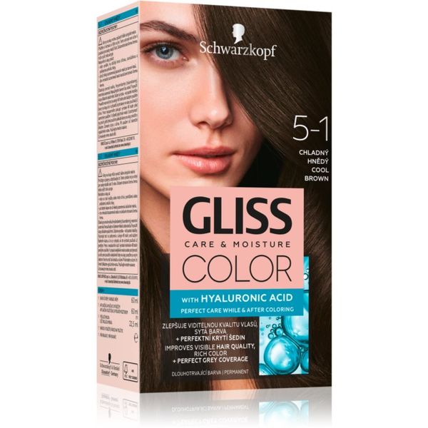 Schwarzkopf Schwarzkopf Gliss Color permanentna barva za lase odtenek 5-1 Cool Brown 1 kos