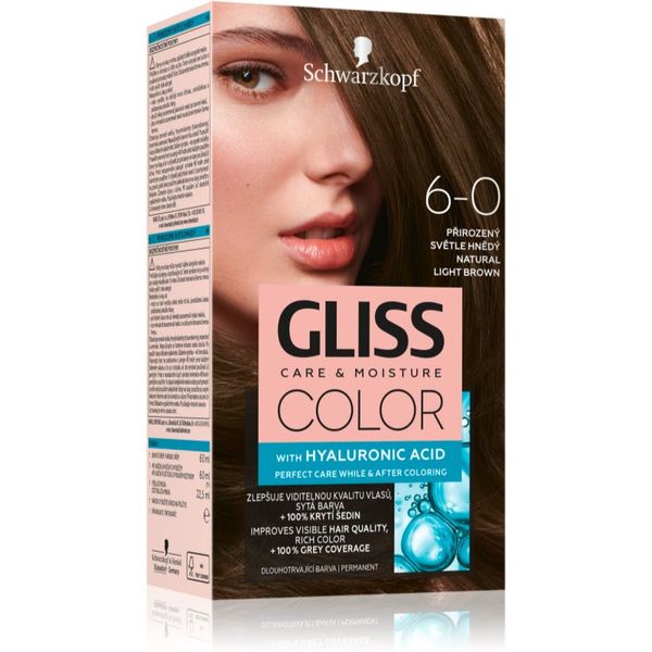 Schwarzkopf Schwarzkopf Gliss Color permanentna barva za lase odtenek 6-0 Natural Light Brown