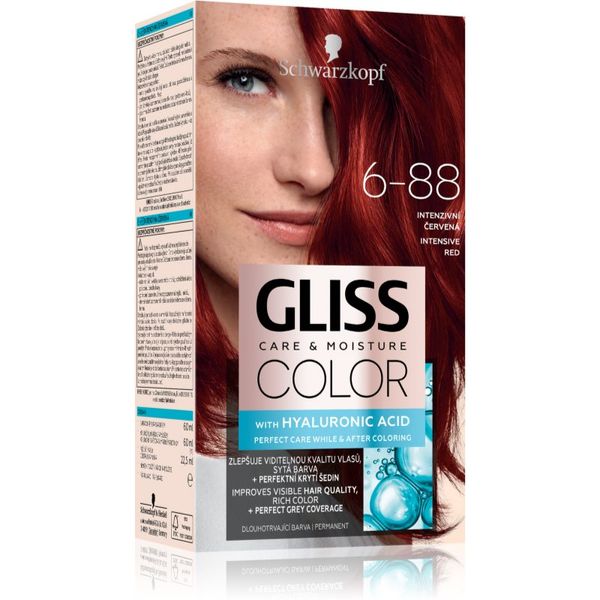 Schwarzkopf Schwarzkopf Gliss Color permanentna barva za lase odtenek 6-88 Intensive Red 1 kos