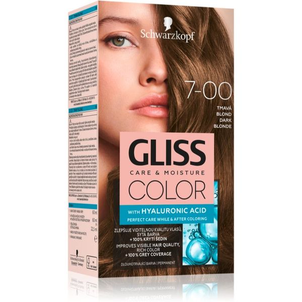 Schwarzkopf Schwarzkopf Gliss Color permanentna barva za lase odtenek 7-00 Dark Blonde