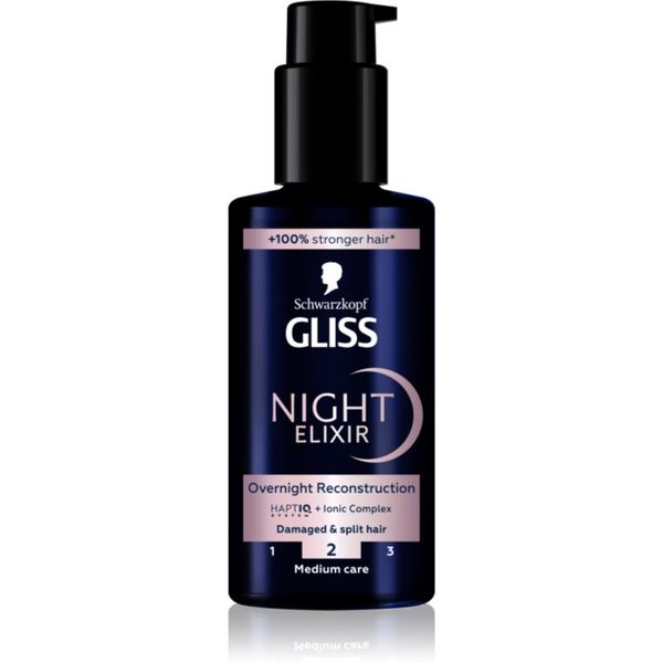 Schwarzkopf Schwarzkopf Gliss Night Elixir eliksir brez spiranja za razcepljene konice 100 ml