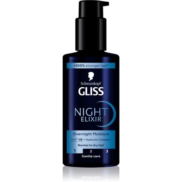 Schwarzkopf Schwarzkopf Gliss Night Elixir eliksir brez spiranja za suhe lase 100 ml
