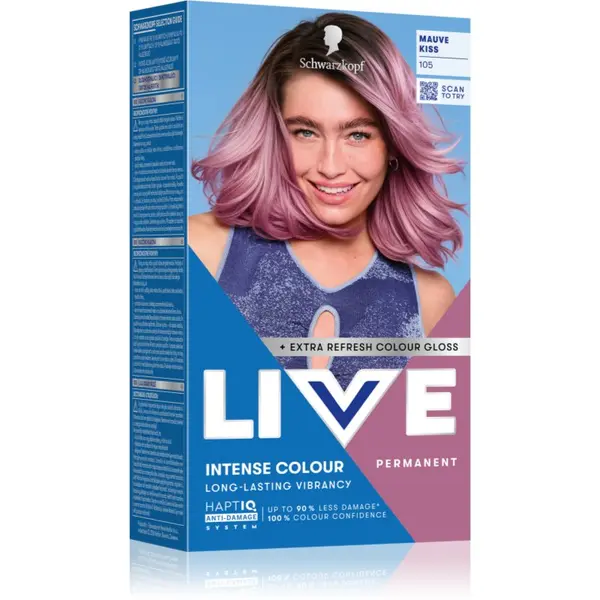 Schwarzkopf Schwarzkopf LIVE Intense Colour permanentna barva za lase odtenek 105 Mauve Kiss 1 kos