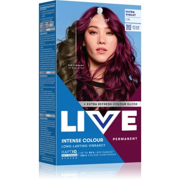 Schwarzkopf Schwarzkopf LIVE Intense Colour permanentna barva za lase odtenek L76 ultra Violet 1 kos