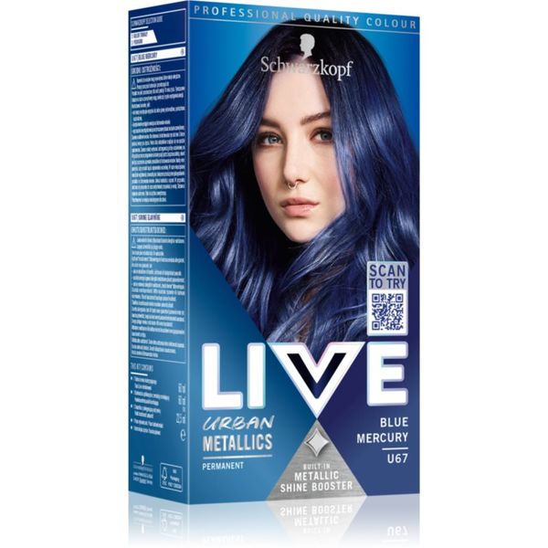 Schwarzkopf Schwarzkopf LIVE Urban Metallics permanentna barva za lase odtenek U67 Blue Mercury 1 kos