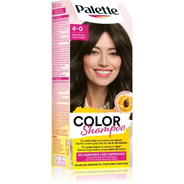 Schwarzkopf Schwarzkopf Palette Color Shampoo šampon za toniranje odtenek 4-0 Dark Brown 50 ml