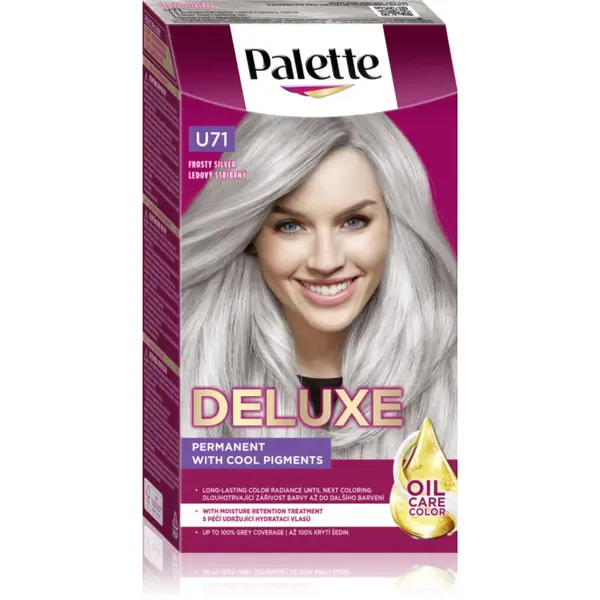Schwarzkopf Schwarzkopf Palette Deluxe permanentna barva za lase odtenek U71 Frosty Silver 1 kos