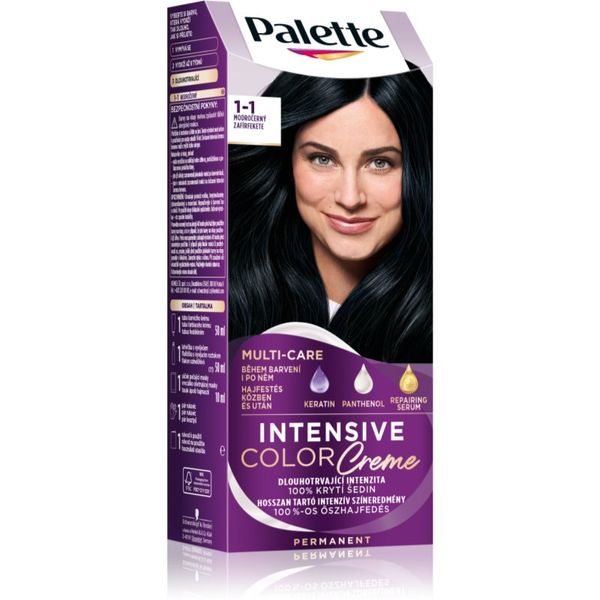 Schwarzkopf Schwarzkopf Palette Intensive Color Creme permanentna barva za lase odtenek 1-1 C1 Blue Black 1 kos