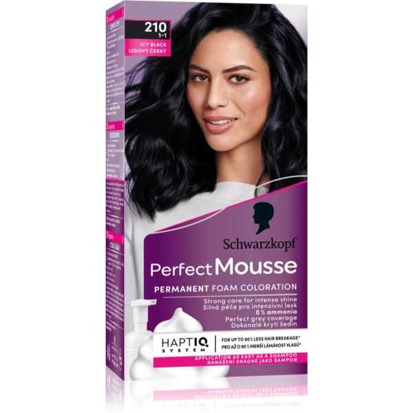 Schwarzkopf Schwarzkopf Perfect Mousse permanentna barva za lase odtenek 210 Icy Black