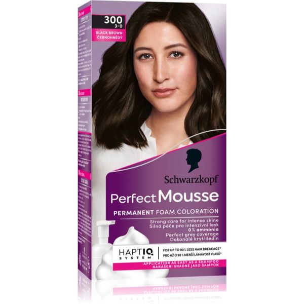 Schwarzkopf Schwarzkopf Perfect Mousse permanentna barva za lase odtenek 300 Black brown 2x35 ml