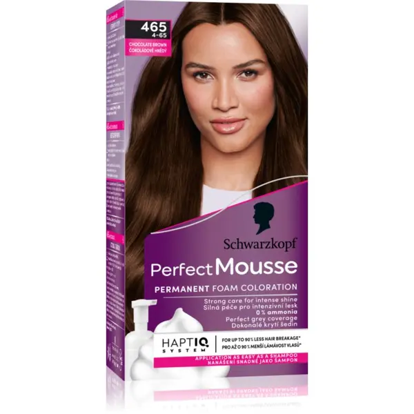 Schwarzkopf Schwarzkopf Perfect Mousse permanentna barva za lase odtenek 465 Chocolate brown 1 kos