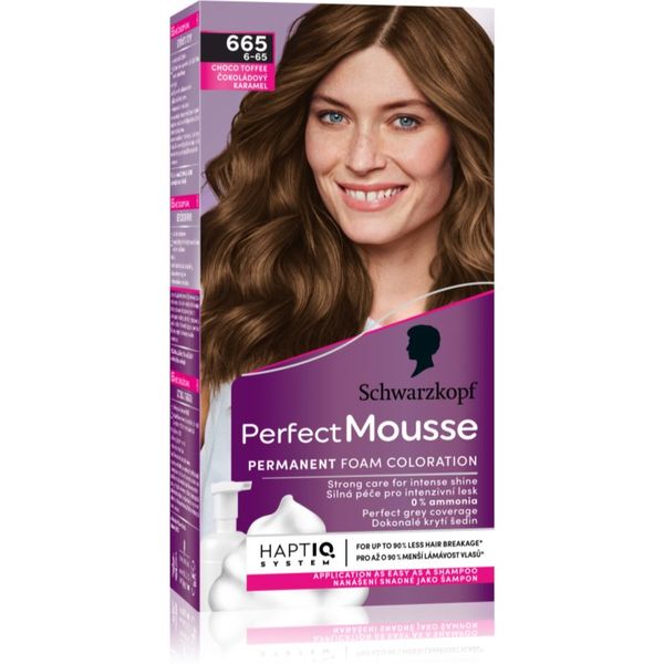 Schwarzkopf Schwarzkopf Perfect Mousse permanentna barva za lase odtenek 665 Choco Toffee 1 kos