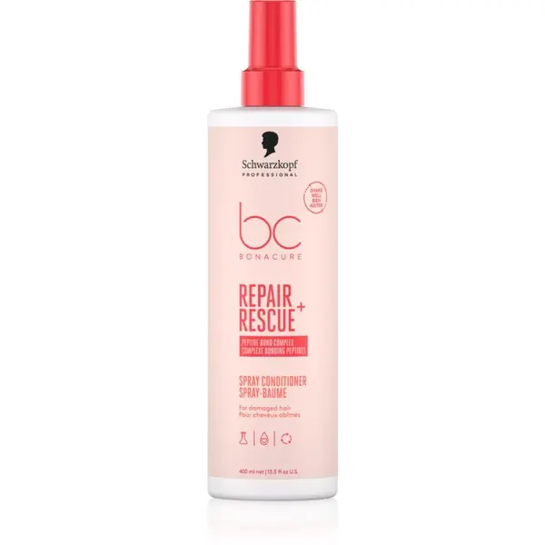 Schwarzkopf Professional Schwarzkopf Professional BC Bonacure Repair Rescue+ balzam brez spiranja za poškodovane lase v pršilu 400 ml