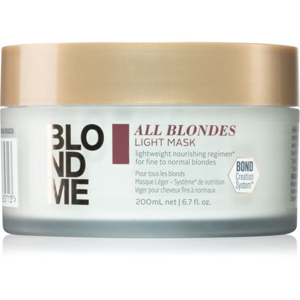 Schwarzkopf Professional Schwarzkopf Professional Blondme All Blondes Light hranilna maska za tanke do normalne lase 200 ml