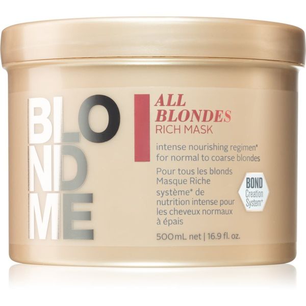 Schwarzkopf Professional Schwarzkopf Professional Blondme All Blondes Rich hranilna maska za grobe lase 500 ml