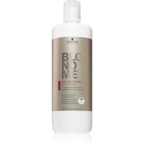 Schwarzkopf Professional Schwarzkopf Professional Blondme All Blondes Rich hranilni šampon za grobe lase 1000 ml