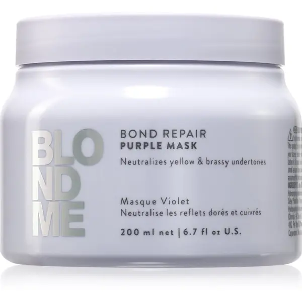 Schwarzkopf Professional Schwarzkopf Professional Blondme Bond Repair Purple Mask maska za lase za nevtralizacijo rumenih odtenkov 200 ml