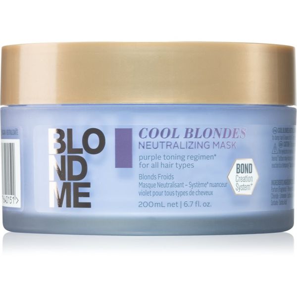 Schwarzkopf Professional Schwarzkopf Professional Blondme Cool Blondes hranilna maska za nevtralizacijo rumenih odtenkov 200 ml