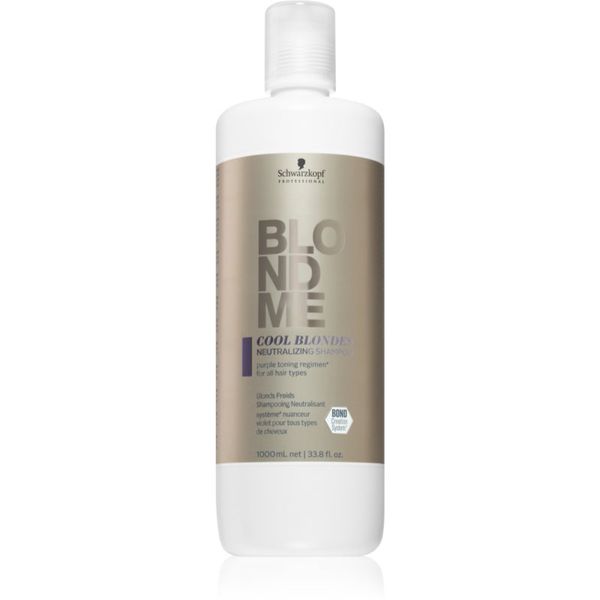 Schwarzkopf Professional Schwarzkopf Professional Blondme Cool Blondes šampon za nevtralizacijo rumenih tonov za blond lase in lase s prameni 1000 ml