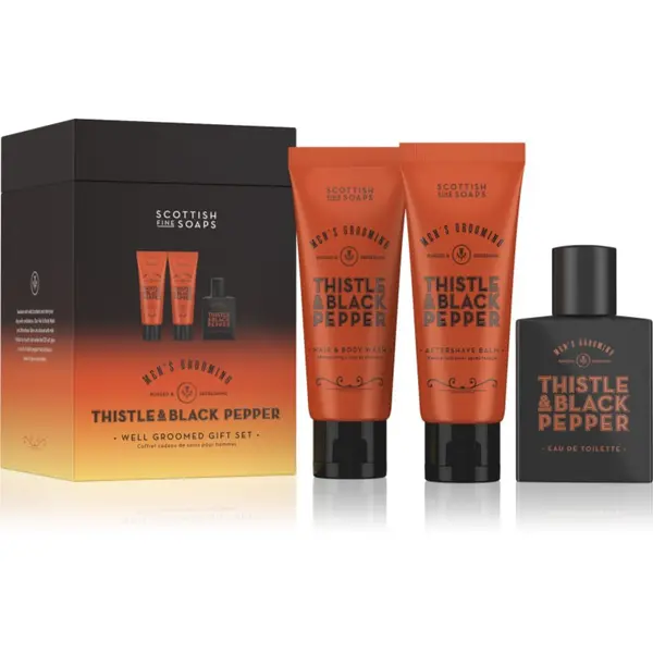 Scottish Fine Soaps Scottish Fine Soaps Thistle & Black Pepper Well Groomed Gift Set darilni set za moške