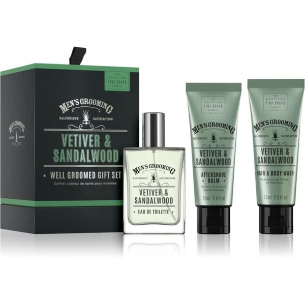 Scottish Fine Soaps Scottish Fine Soaps Well Groomed Gift Set Vetiver & Sandalwood darilni set za moške