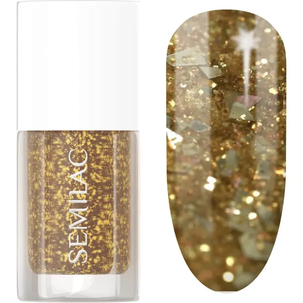 Semilac Semilac Glitter Nails bleščeči lak za nohte odtenek 042 Flakes of Gold 7 ml