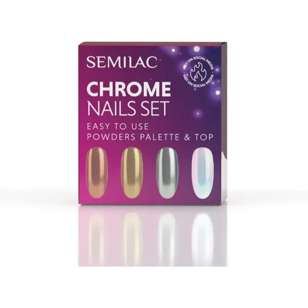 Semilac Semilac Set Chrome Nails darilni set za nohte