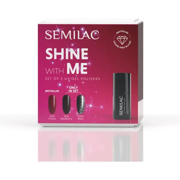 Semilac Semilac Set Shine With Me set lakov za nohte ob uporabi UV-/LED-lučke
