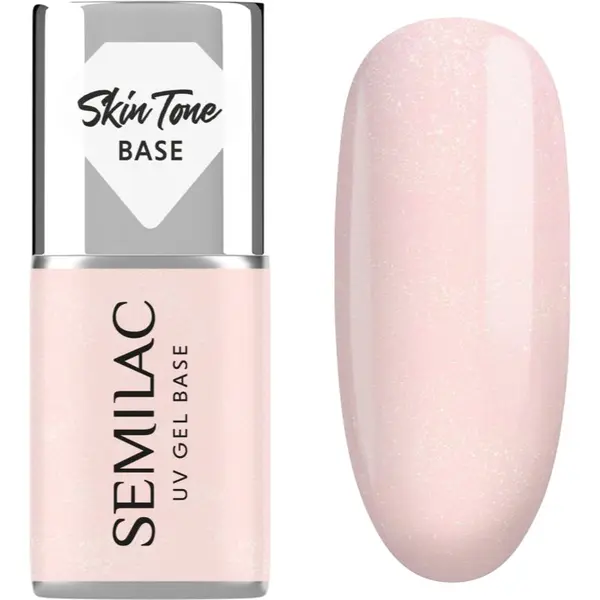 Semilac Semilac UV Gel Base Skin Tone Base podlak za gel nohte odtenek Glitter Rose 7 ml