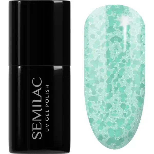 Semilac Semilac UV Hybrid Crushed_ICE gel lak za nohte z uporabo UV/LED lučke odtenek 495 Mint Glacier 7 ml